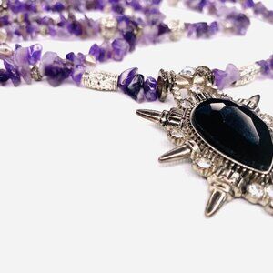 Amethyst Art Necklace Vintage Pendant NWT